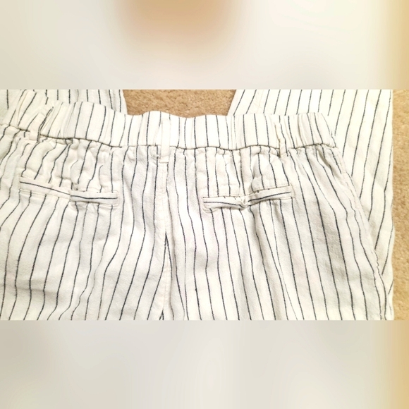 Striped White and Black Women's Linen Pants Size 8 - Picture 5 of 6